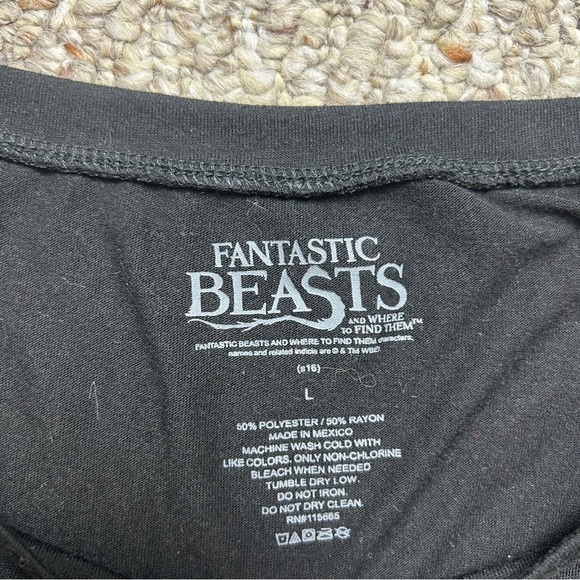 Fantastic Beasts Womens Black Gold Newt Scamander Baseball Style T-Shirt Large - Picture 5 of 8